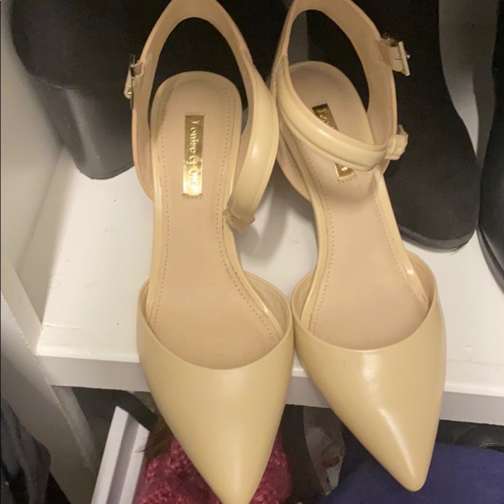 Tan kitten heels